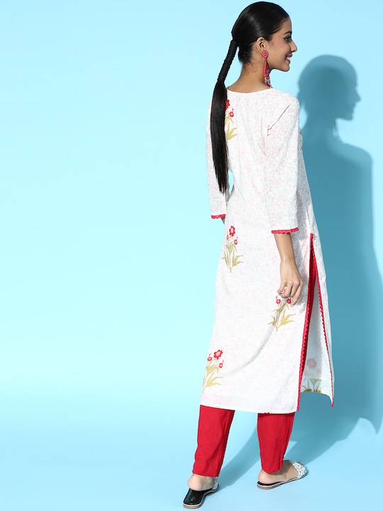 HERE&NOW Women Ethnic Motifs Print Cotton Straight Kurta