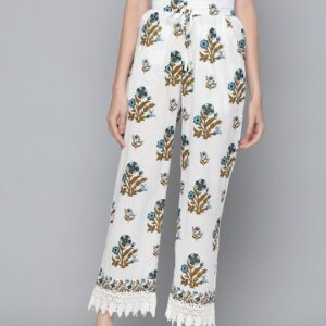 HERE&NOW Women Floral Printed Ethnic Straight Palazzos