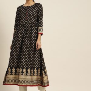 Moda Rapido Women Ethnic Motifs Printed Pure Cotton A-Line Kurta