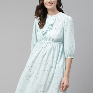 Mast & Harbour Floral Print Ruffled Empire Dress