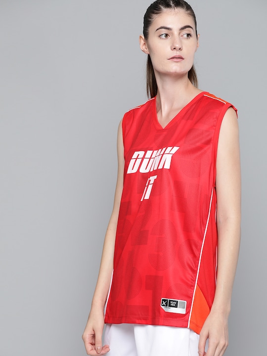 HRX Women Typographic Rapid-Dry Basketball Tshirt