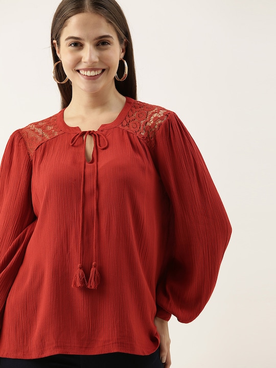 all about you Tie-Up Neck A-Line Top