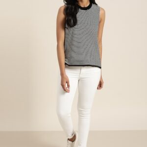 Invictus Indoor Women Flat Knit Striped Top