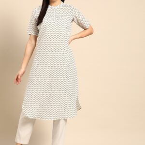 Anouk Women Chevron Printed Straight Kurta