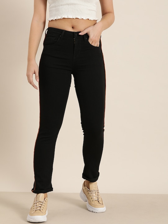 Moda Rapido Women Stretchable Jeans With Side Stripe