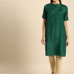 Anouk Women Green Kurta