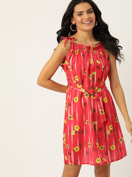 DressBerry Women Floral Printed A-Line Dress