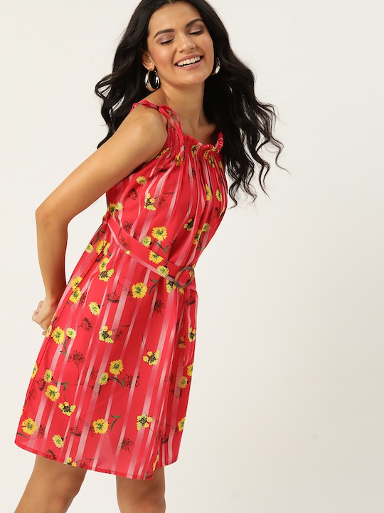 DressBerry Women Floral Printed A-Line Dress