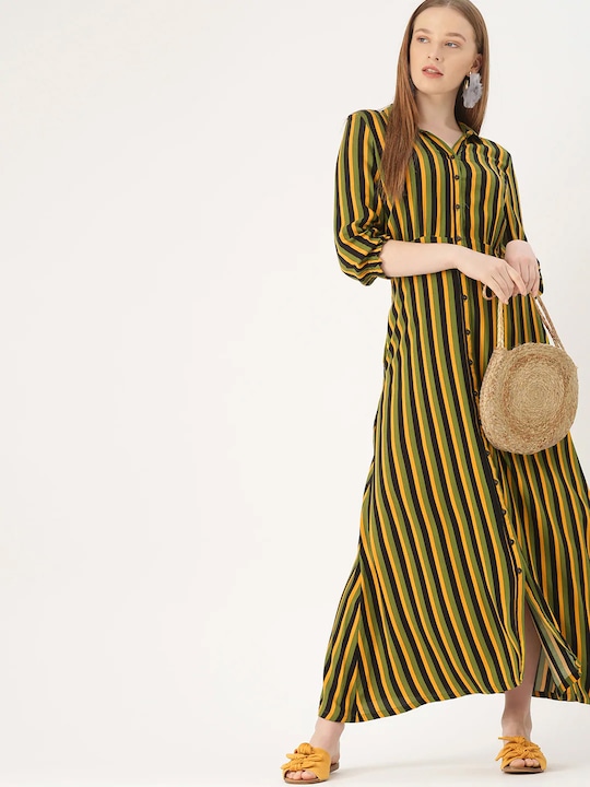 DressBerry Women Striped Shirt Dress