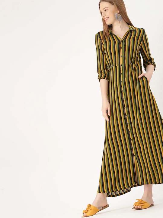 DressBerry Women Striped Shirt Dress