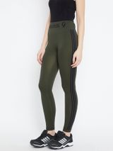 C9 Airwear Women Solid Military Legging With Side Stripe