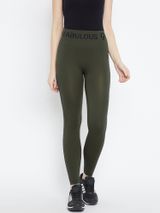 C9 Airwear Women Solid Military Legging With Side Stripe