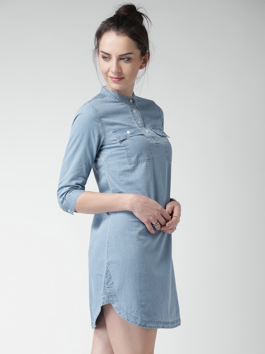 Mast & Harbour Blue Denim Shirt Dress