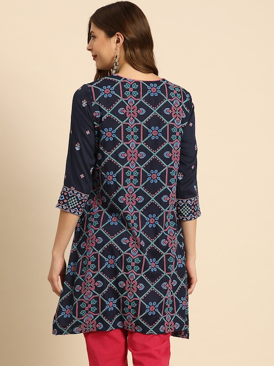 Anouk Women Ethnic Motifs Printed Keyhole Neck Kurta