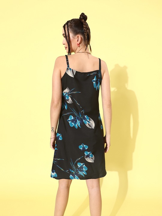 HERE&NOW Women Stylish Floral Noughties Spaghetti Dress