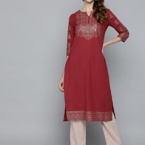 HERE&NOW Women Ethnic Motifs Printed Cotton Kurta