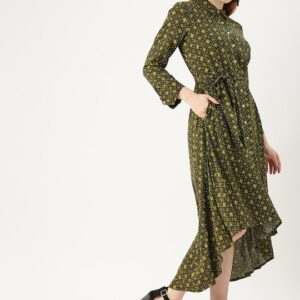 DressBerry Women Printed and Flare High Low Dress