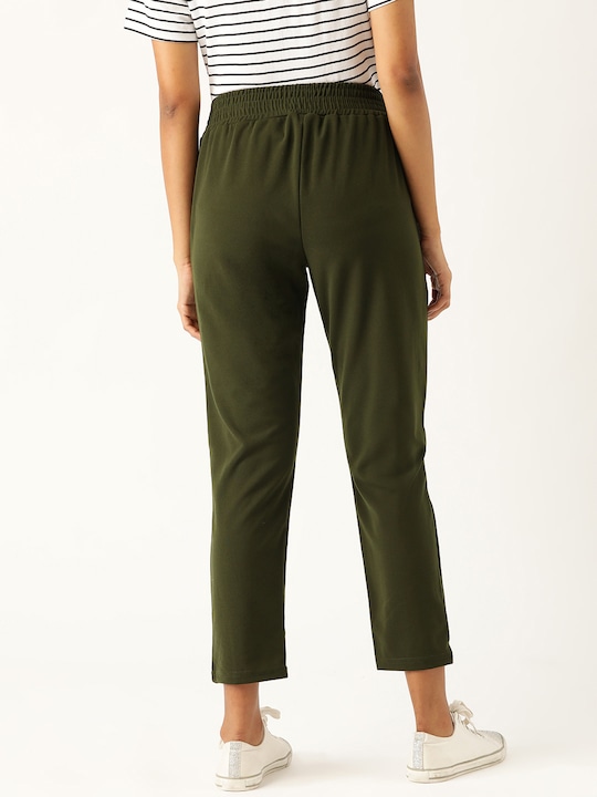 DressBerry Women Regular Fit Solid Cropped Trousers