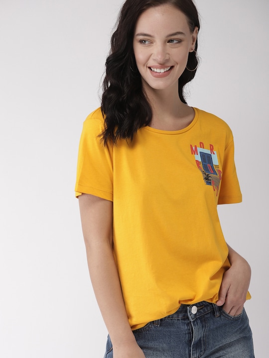 Mast & Harbour Women Solid Round Neck T-shirt