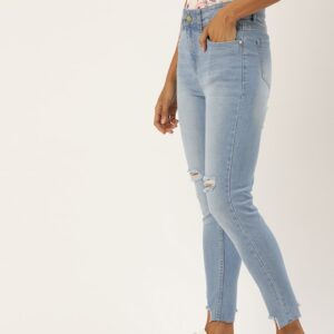 DressBerry Women Skinny Fit High-Rise Mildly Distressed Cropped Jeans