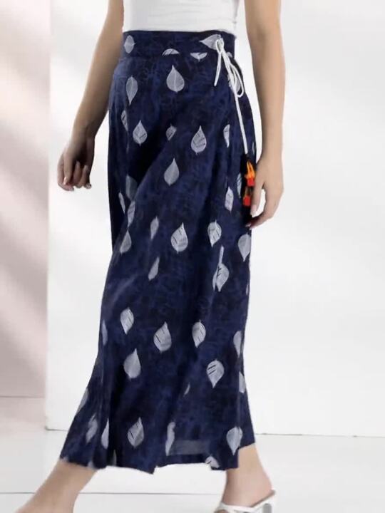 Moda Rapido Printed Pure Cotton Maxi Flared Skirt