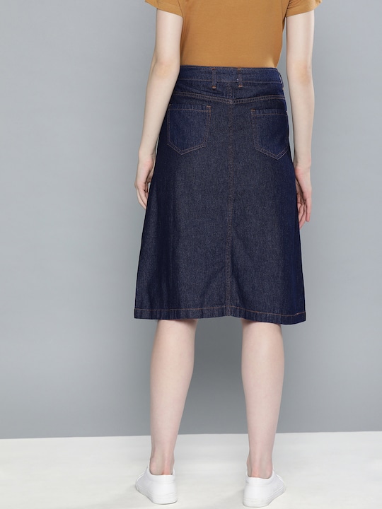 Chemistry Blue Denim Straight Pure Cotton Skirt