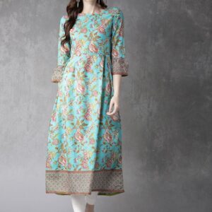 Anouk Women Floral Print A-Line Kurta