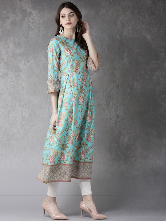 Anouk Women Floral Print A-Line Kurta