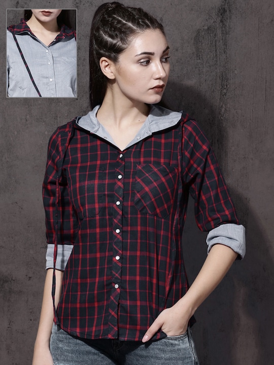 Roadster Women Checked Casual Shirt