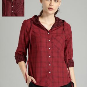 Roadster Women Checked Reversible Hooded Casual Shirt