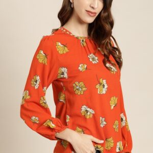 all about you Floral Print Puff Sleeve Regular Top