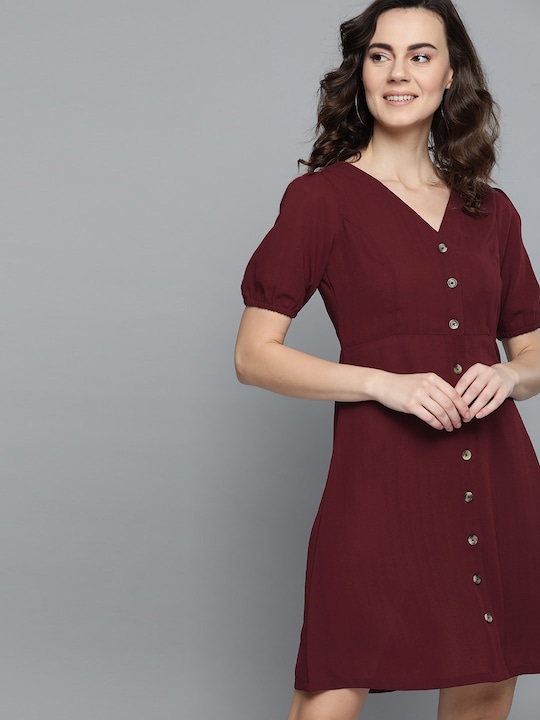 Mast & Harbour Women Solid A-Line Dress