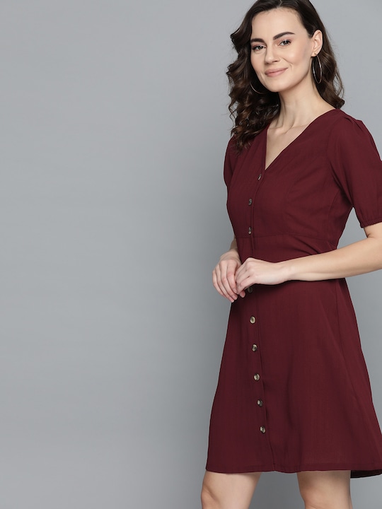 Mast & Harbour Women Solid A-Line Dress