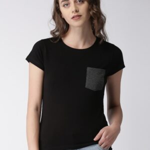 Mast & Harbour Women Solid Round Neck T-shirt