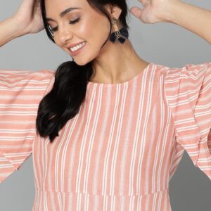 HERE&NOW Pure Cotton Striped A-Line Top