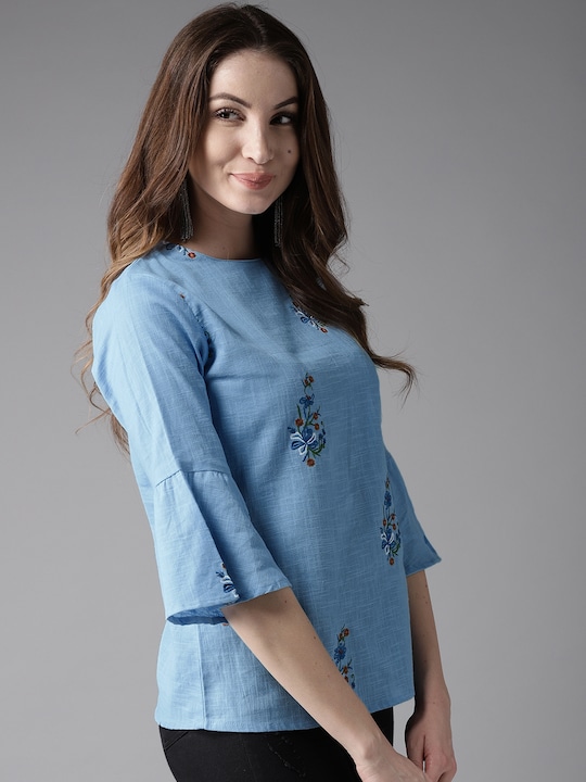 HERE&NOW Embroidered Pure Cotton Top