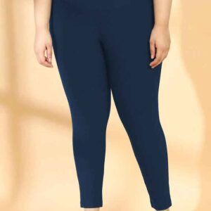 Aurelia Navy Blue Solid Leggings