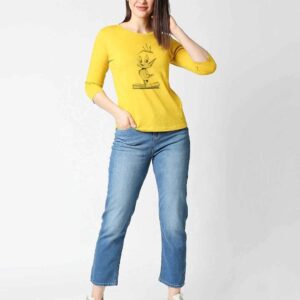 Bewakoof Tweety Origami 3/4 Sleeves T-Shirt (LTL)