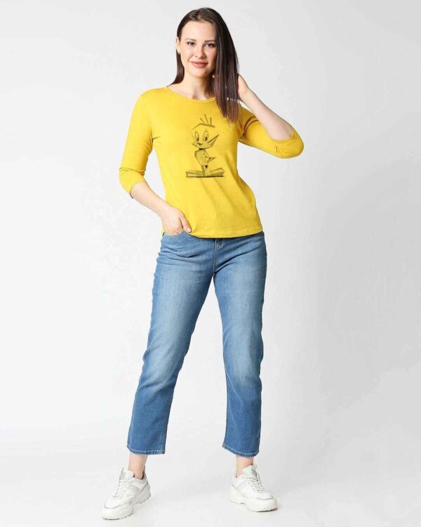 Bewakoof Tweety Origami 3/4 Sleeves T-Shirt (LTL)