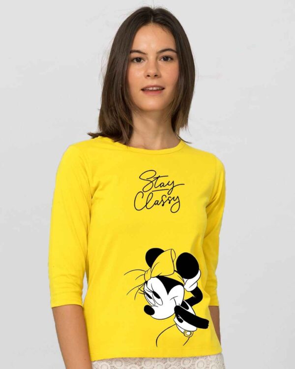 Bewakoof Stay Classy Minnie Round Neck 3/4 Sleeve T-Shirt (DL)