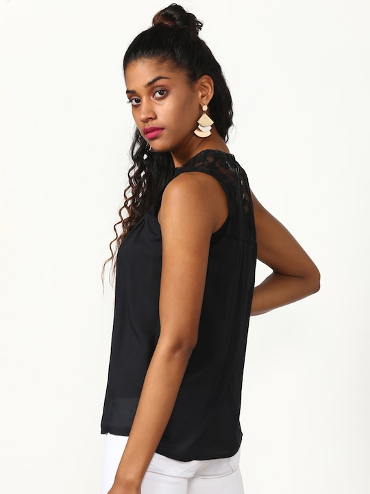 Miss Bennett Women Black Self-Design Top