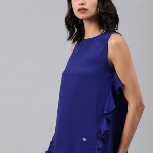 French Connection Women Blue Solid Top