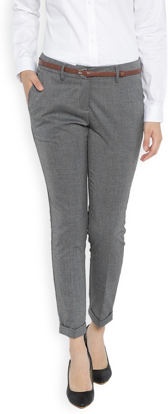 VAN HEUSEN Women Regular Fit Polycotton Trousers