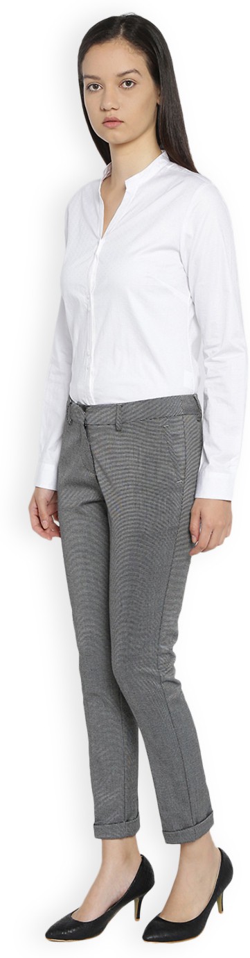 VAN HEUSEN Women Regular Fit Polycotton Trousers