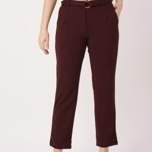 DressBerry Women Regular Fit Solid Cropped Trousers