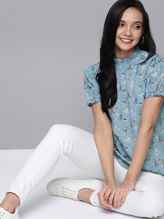 Mast & Harbour Floral Print Top