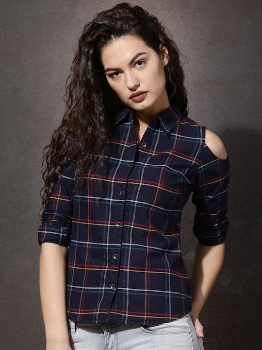 Roadster Women Checked Casual Shirt