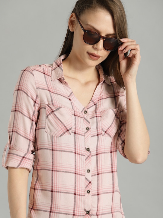 Roadster Women Checked Casual Shirt