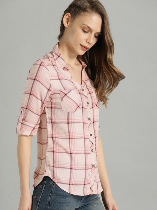 Roadster Women Checked Casual Shirt