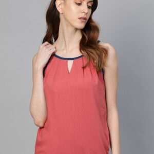 Roadster Women Solid Keyhole Neck Top